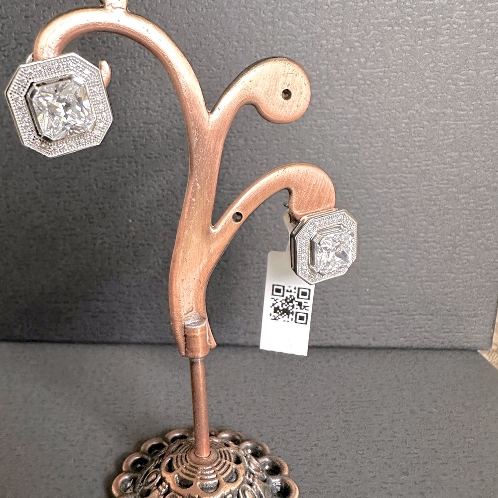 Sterling silver 925 Stamped/CZ earrings